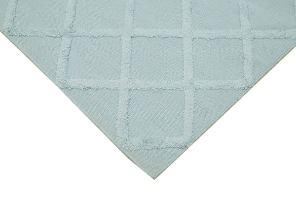 Nepal Geometric Mavi Geometrik Yün Pamuk El Dokuma Halısı 244x305 Agacan