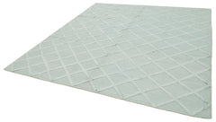 Nepal Geometric Mavi Geometrik Yün Pamuk El Dokuma Halısı 244x305 Agacan