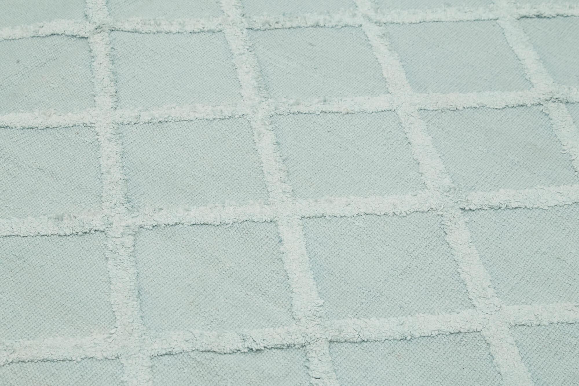Nepal Geometric Mavi Geometrik Yün Pamuk El Dokuma Halısı 244x305 Agacan
