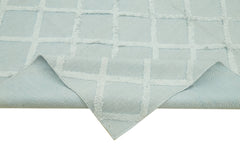 Nepal Geometric Mavi Geometrik Yün Pamuk El Dokuma Halısı 244x305 Agacan