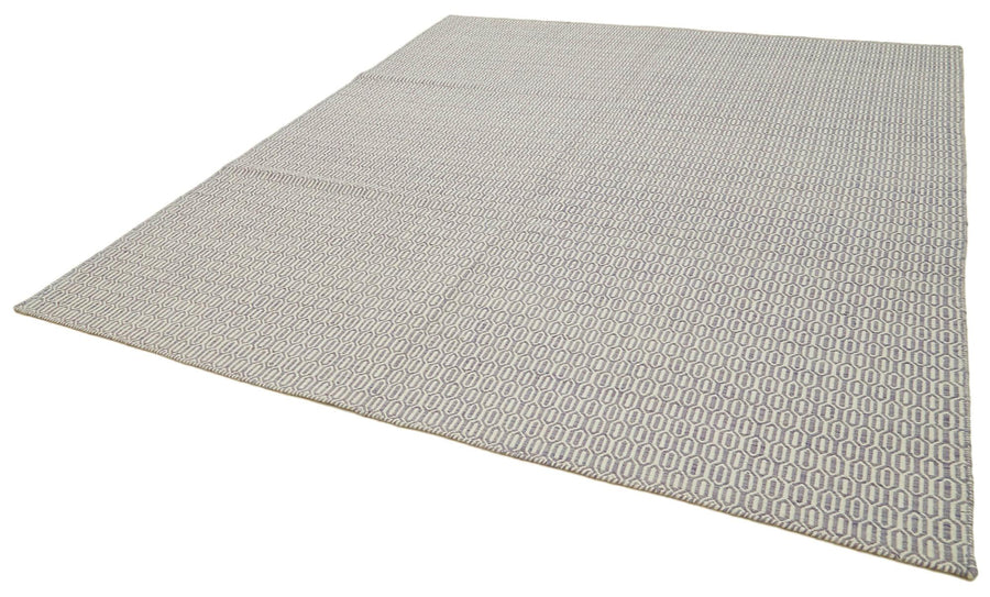 Nepal Geometric Mor Geometrik Yün Pamuk El Dokuma Halısı 246x305 Agacan