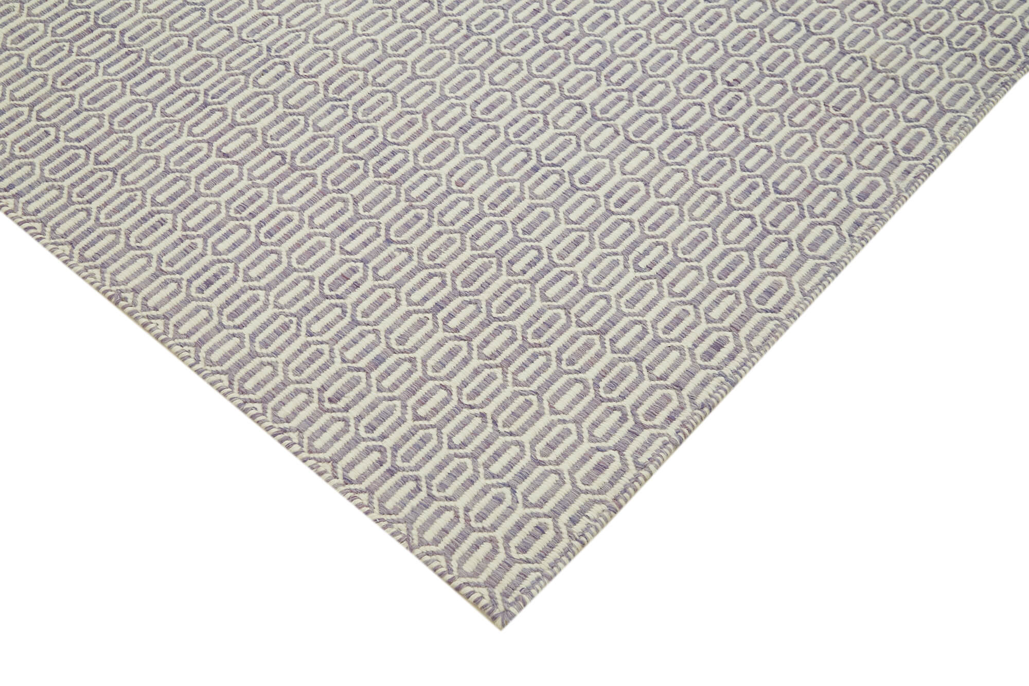 Nepal Geometric Mor Geometrik Yün Pamuk El Dokuma Halısı 246x305 Agacan