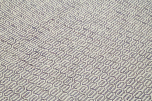 Nepal Geometric Mor Geometrik Yün Pamuk El Dokuma Halısı 246x305 Agacan