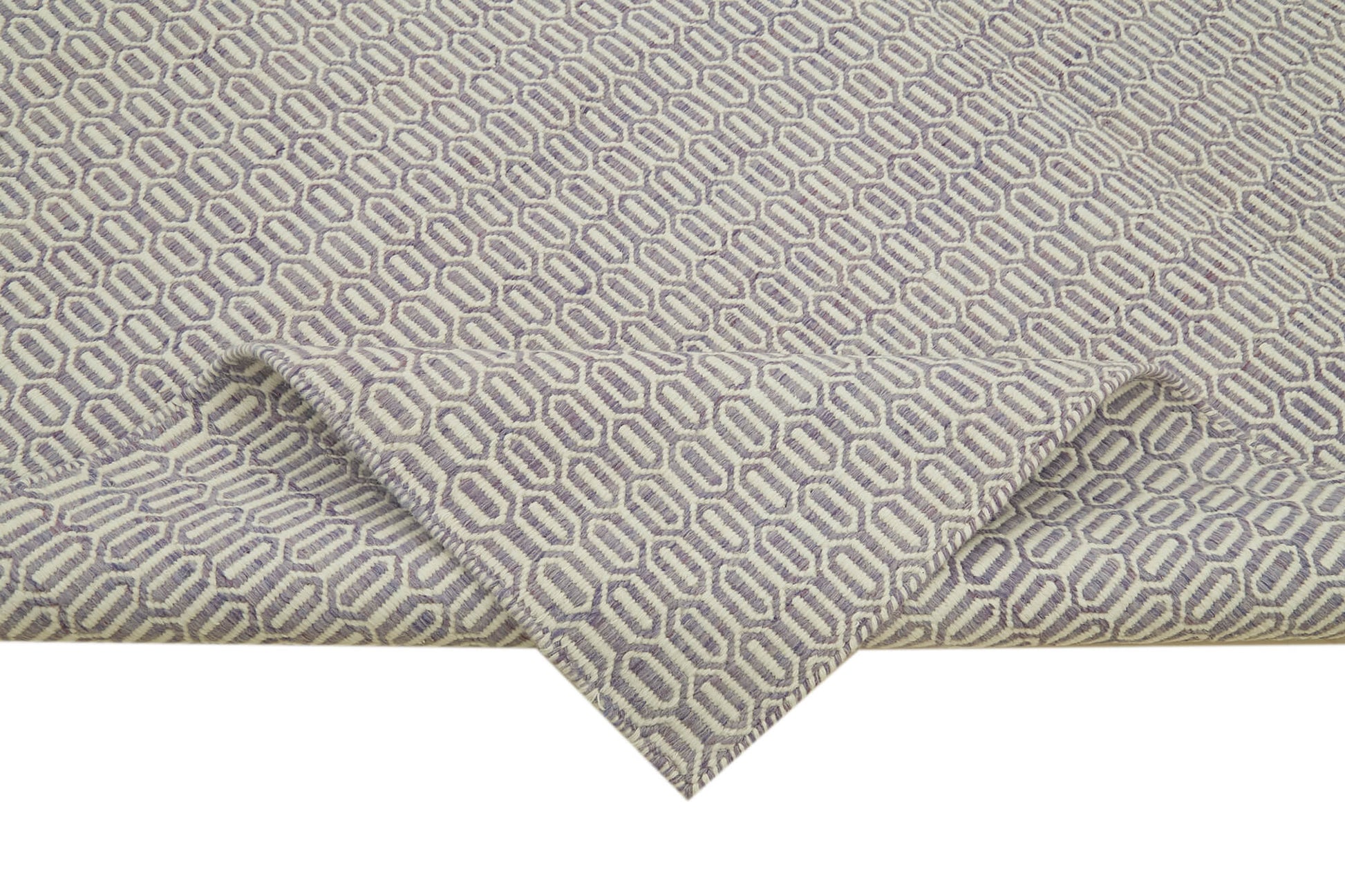 Nepal Geometric Mor Geometrik Yün Pamuk El Dokuma Halısı 246x305 Agacan