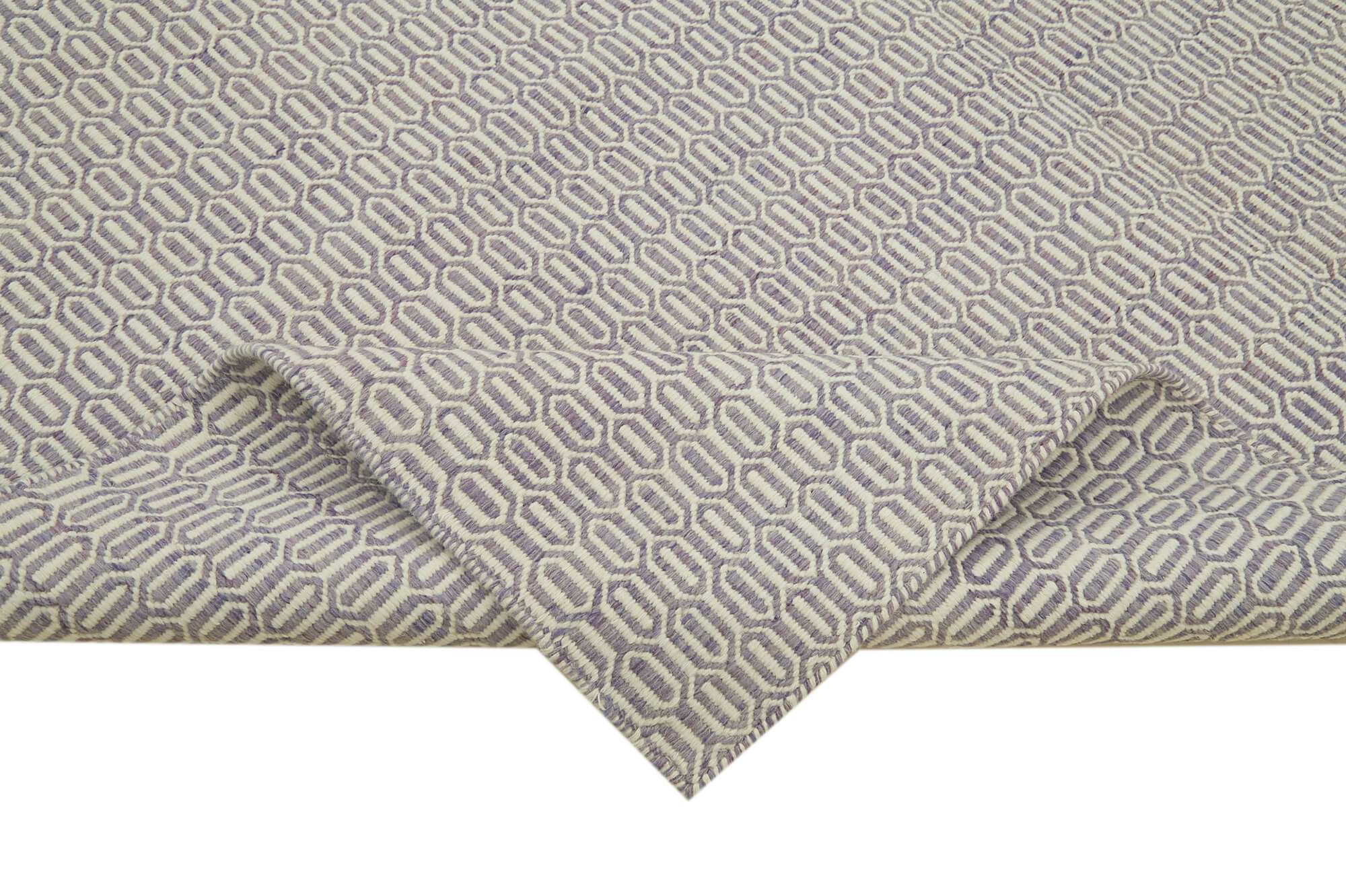 Nepal Geometric Mor Geometrik Yün Pamuk El Dokuma Halısı 246x305 Agacan