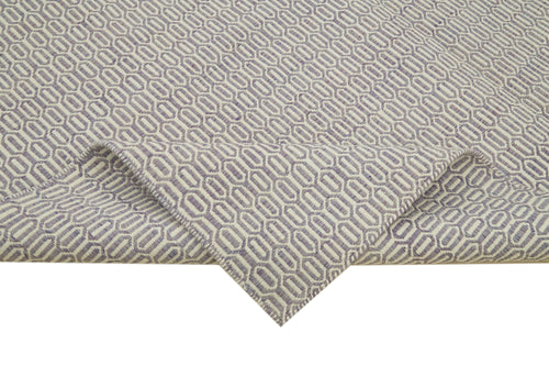 Nepal Geometric Mor Geometrik Yün Pamuk El Dokuma Halısı 246x305 Agacan