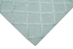 Nepal Geometric Mavi Geometrik Yün Pamuk El Dokuma Halısı 246x305 Agacan