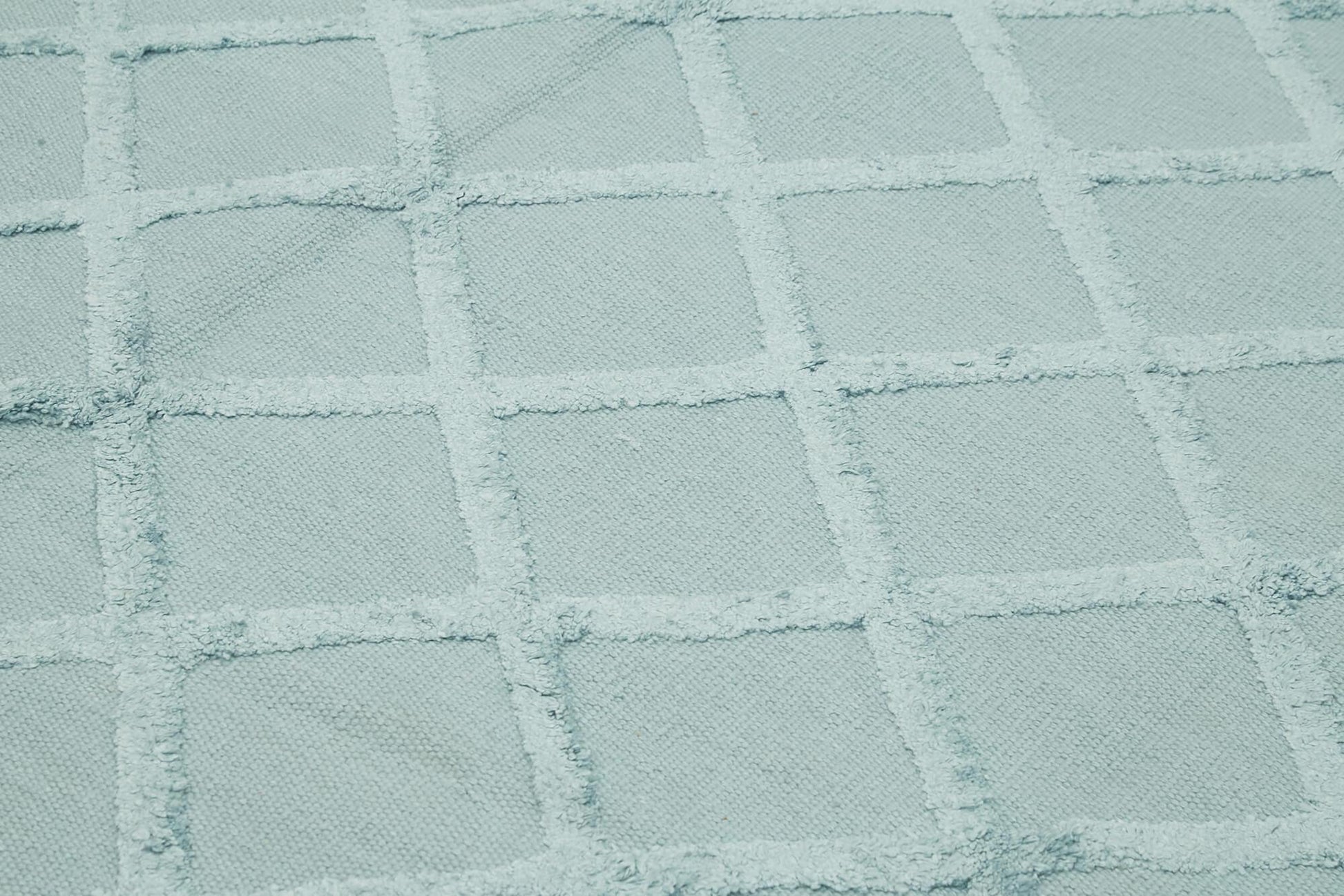 Nepal Geometric Mavi Geometrik Yün Pamuk El Dokuma Halısı 246x305 Agacan
