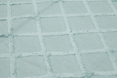 Nepal Geometric Mavi Geometrik Yün Pamuk El Dokuma Halısı 246x305 Agacan