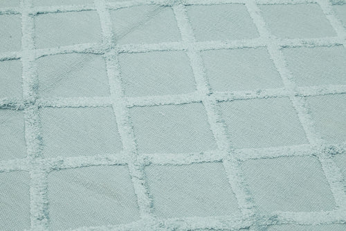 Nepal Geometric Mavi Geometrik Yün Pamuk El Dokuma Halısı 246x305 Agacan