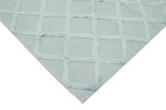 Nepal Geometric Mavi Geometrik Yün Pamuk El Dokuma Halısı 246x305 Agacan