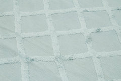 Nepal Geometric Mavi Geometrik Yün Pamuk El Dokuma Halısı 246x305 Agacan