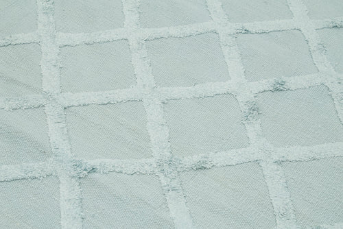 Nepal Geometric Mavi Geometrik Yün Pamuk El Dokuma Halısı 246x305 Agacan