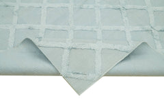 Nepal Geometric Mavi Geometrik Yün Pamuk El Dokuma Halısı 246x305 Agacan