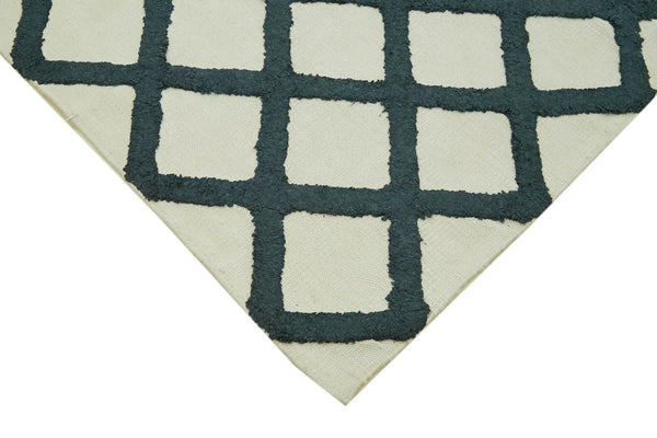 Nepal Geometric Bej Geometrik Yün Pamuk El Dokuma Halısı 246x305 Agacan