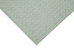 Nepal Geometric Mavi Geometrik Yün Pamuk El Dokuma Halısı 246x305 Agacan