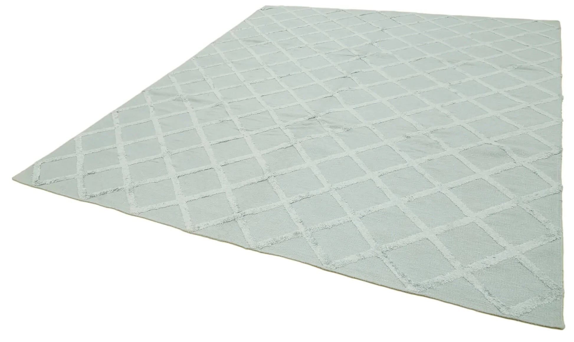 Nepal Geometric Mavi Geometrik Yün Pamuk El Dokuma Halısı 246x305 Agacan