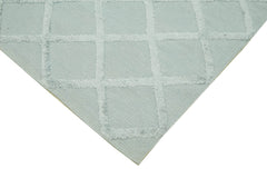 Nepal Geometric Mavi Geometrik Yün Pamuk El Dokuma Halısı 246x305 Agacan