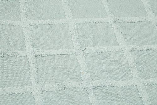 Nepal Geometric Mavi Geometrik Yün Pamuk El Dokuma Halısı 246x305 Agacan