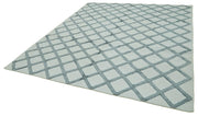 Nepal Geometric Mavi Geometrik Yün Pamuk El Dokuma Halısı 246x305 Agacan