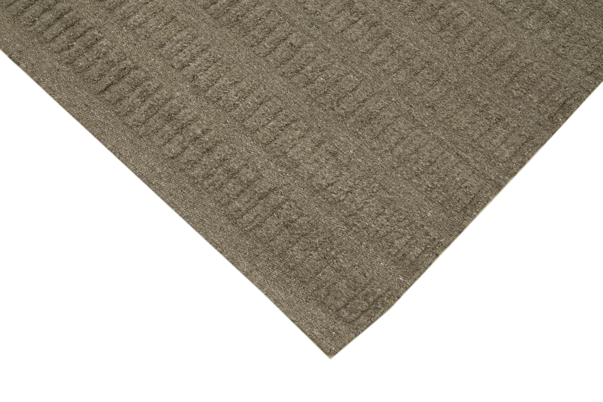 Nepal Geometric Kahverengi Geometrik Yün Pamuk El Dokuma Halısı 246x305 Agacan