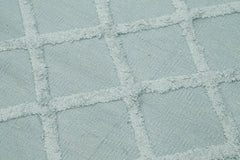 Nepal Geometric Mavi Geometrik Yün Pamuk El Dokuma Halısı 246x305 Agacan