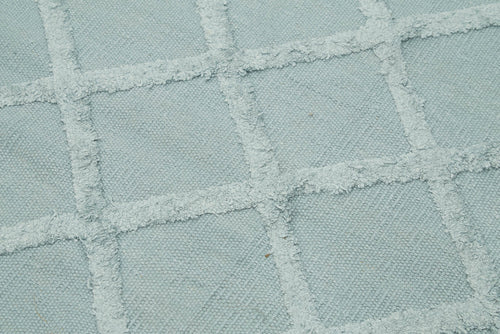 Nepal Geometric Mavi Geometrik Yün Pamuk El Dokuma Halısı 246x305 Agacan