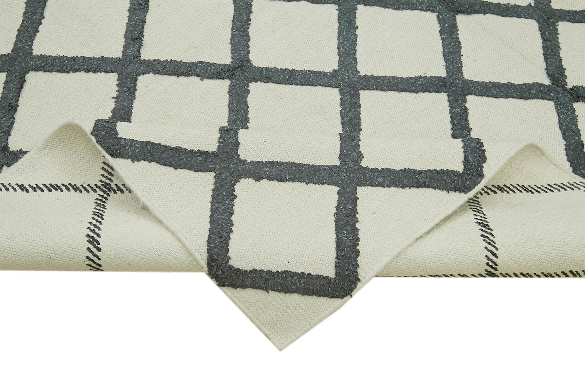 Nepal Geometric Bej Geometrik Yün Pamuk El Dokuma Halısı 246x305 Agacan
