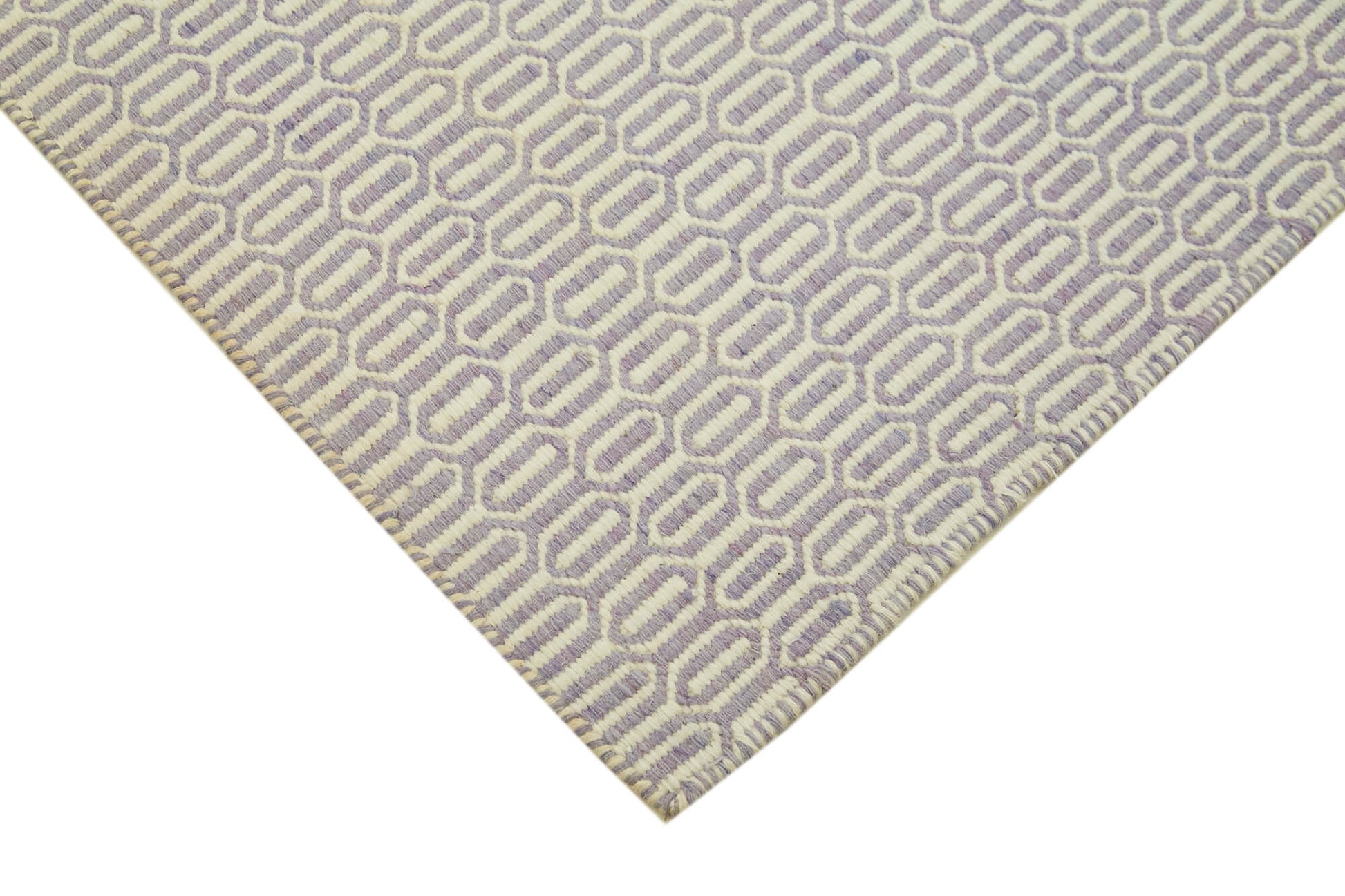 Nepal Geometric Mor Geometrik Yün Pamuk El Dokuma Halısı 246x305 Agacan