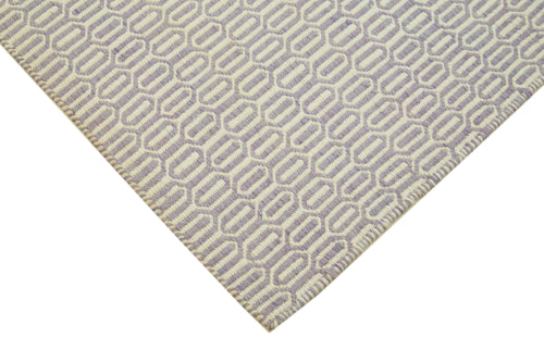 Nepal Geometric Mor Geometrik Yün Pamuk El Dokuma Halısı 246x305 Agacan