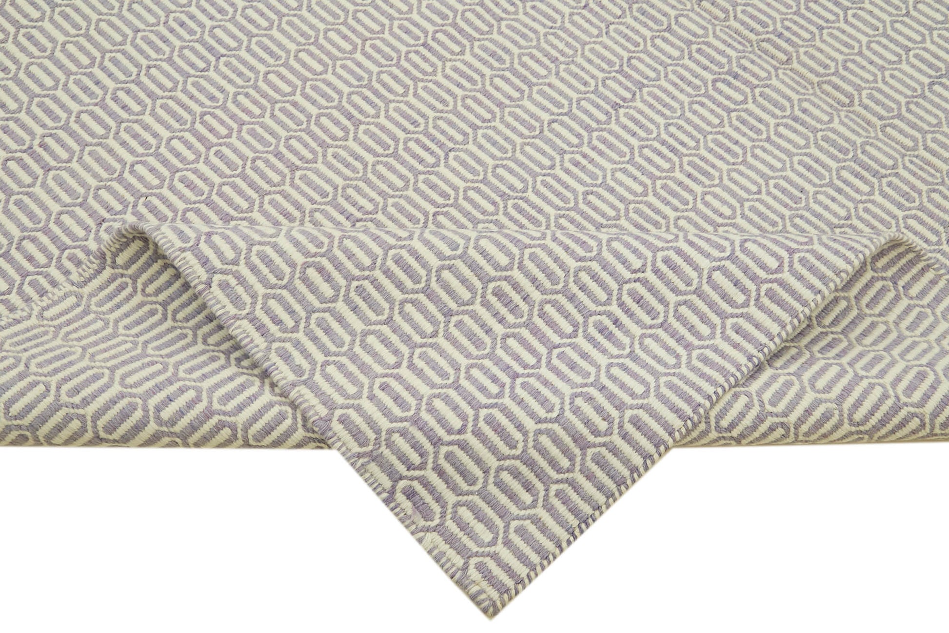 Nepal Geometric Mor Geometrik Yün Pamuk El Dokuma Halısı 246x305 Agacan