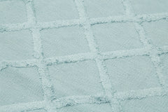 Nepal Geometric Mavi Geometrik Yün Pamuk El Dokuma Halısı 246x305 Agacan