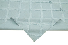 Nepal Geometric Mavi Geometrik Yün Pamuk El Dokuma Halısı 246x305 Agacan