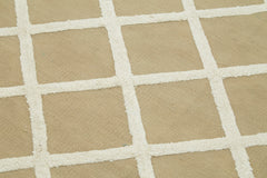 Nepal Geometric Bej Geometrik Yün Pamuk El Dokuma Halısı 244x305 Agacan