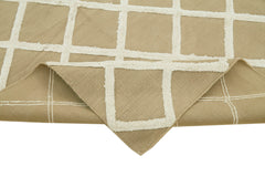 Nepal Geometric Bej Geometrik Yün Pamuk El Dokuma Halısı 244x305 Agacan