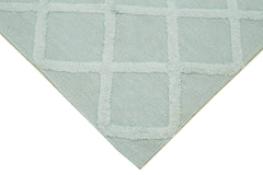 Nepal Geometric Mavi Geometrik Yün Pamuk El Dokuma Halısı 246x305 Agacan