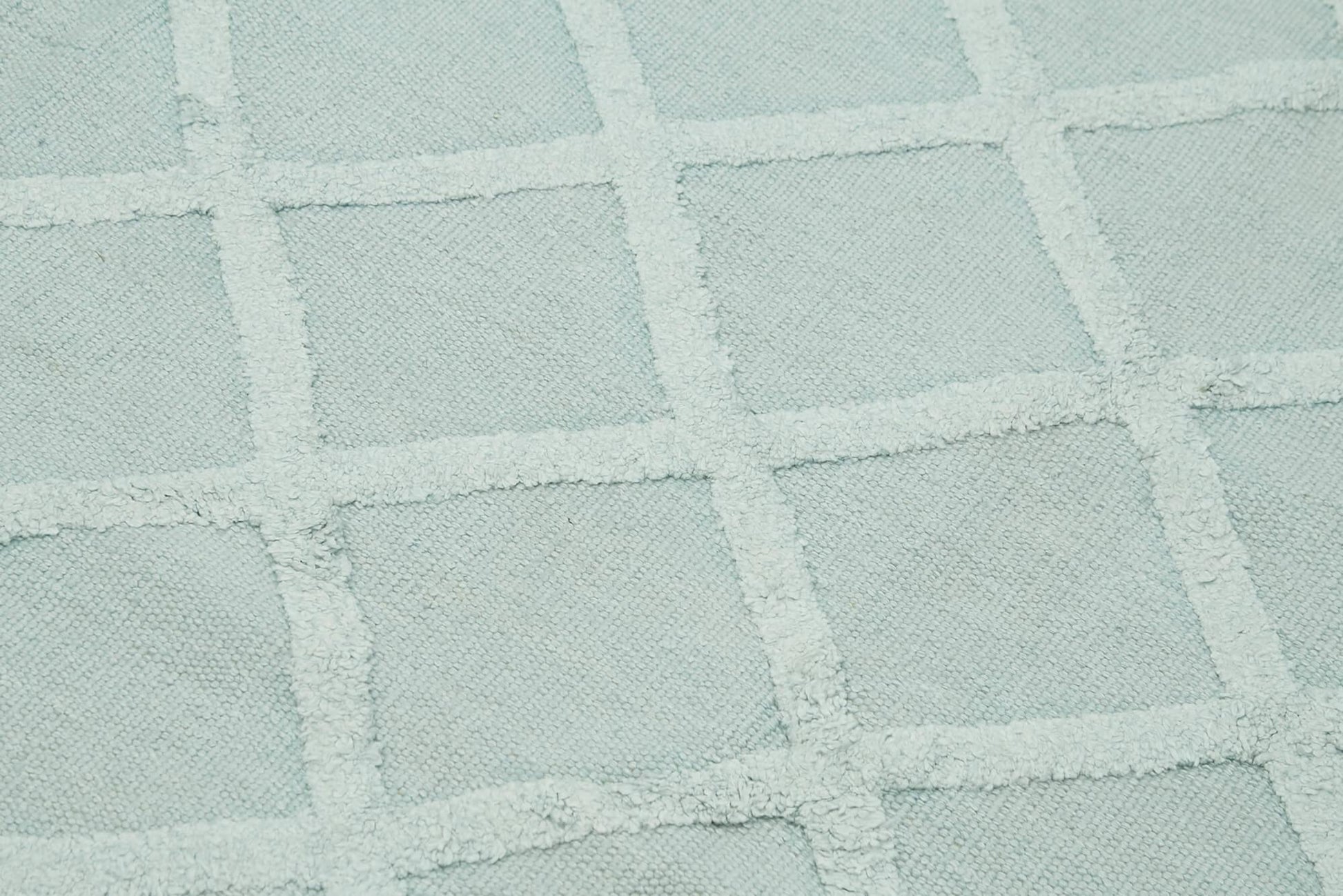 Nepal Geometric Mavi Geometrik Yün Pamuk El Dokuma Halısı 246x305 Agacan