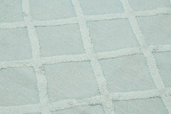 Nepal Geometric Mavi Geometrik Yün Pamuk El Dokuma Halısı 246x305 Agacan