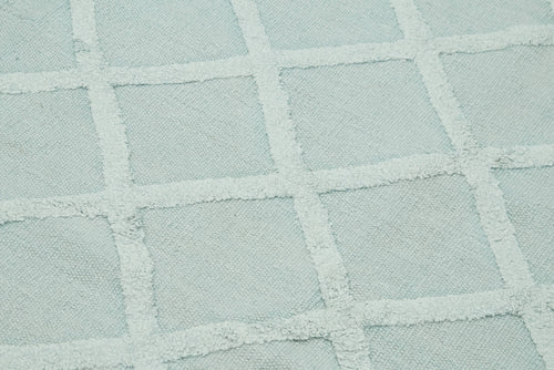 Nepal Geometric Mavi Geometrik Yün Pamuk El Dokuma Halısı 246x305 Agacan