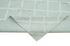 Nepal Geometric Mavi Geometrik Yün Pamuk El Dokuma Halısı 246x305 Agacan