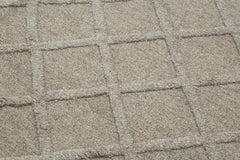 Nepal Geometric Gri Geometrik Yün Pamuk El Dokuma Halısı 246x305 Agacan