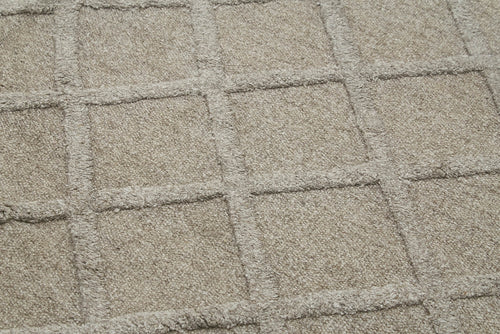 Nepal Geometric Gri Geometrik Yün Pamuk El Dokuma Halısı 246x305 Agacan