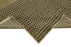 Morocco Kahverengi Geometrik Yün Pamuk El Dokuma Halısı 272x382 Agacan