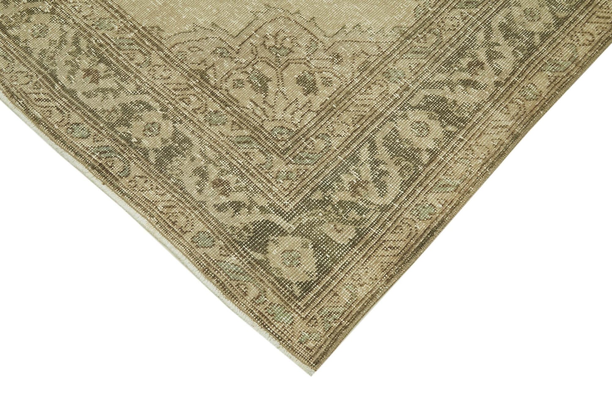 Zile Bej Eskitme Pamuk Yün El Dokuma Halısı 138x385 Agacan