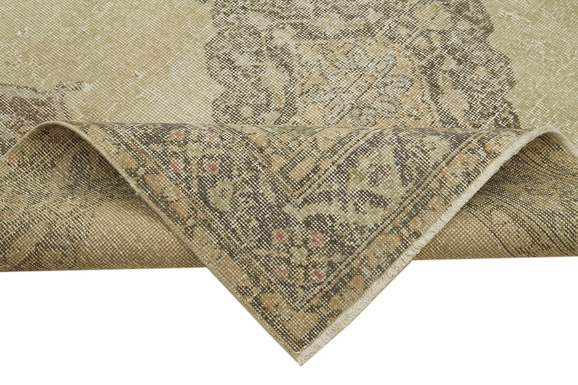 Zile Bej Eskitme Pamuk Yün El Dokuma Halısı 147x396 Agacan