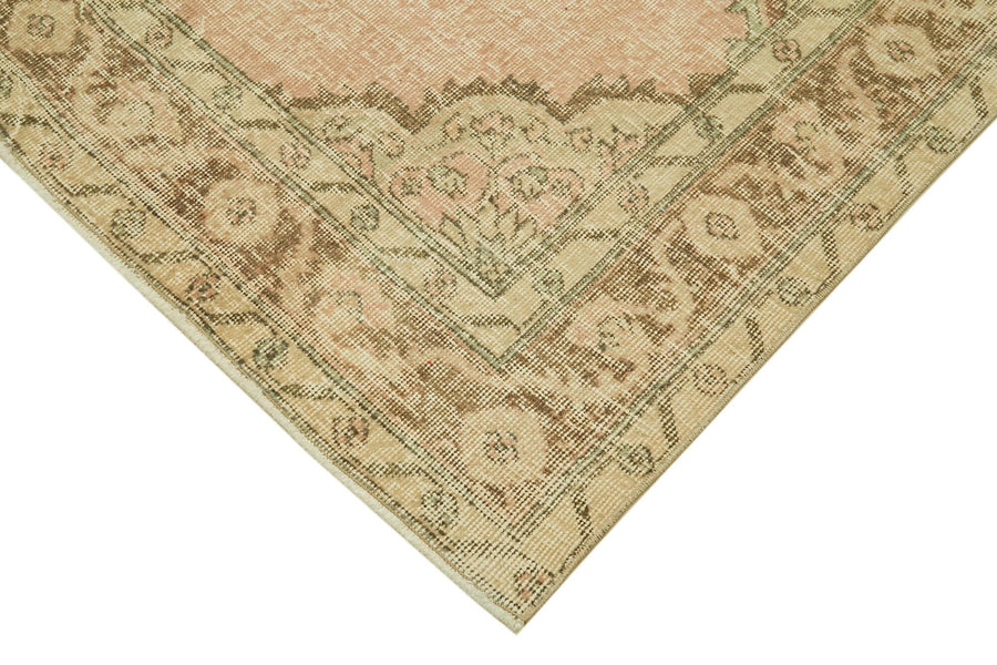 Vintage Wollteppich Läufer in Beige und Puderrosa 138x383 cm – im Flur