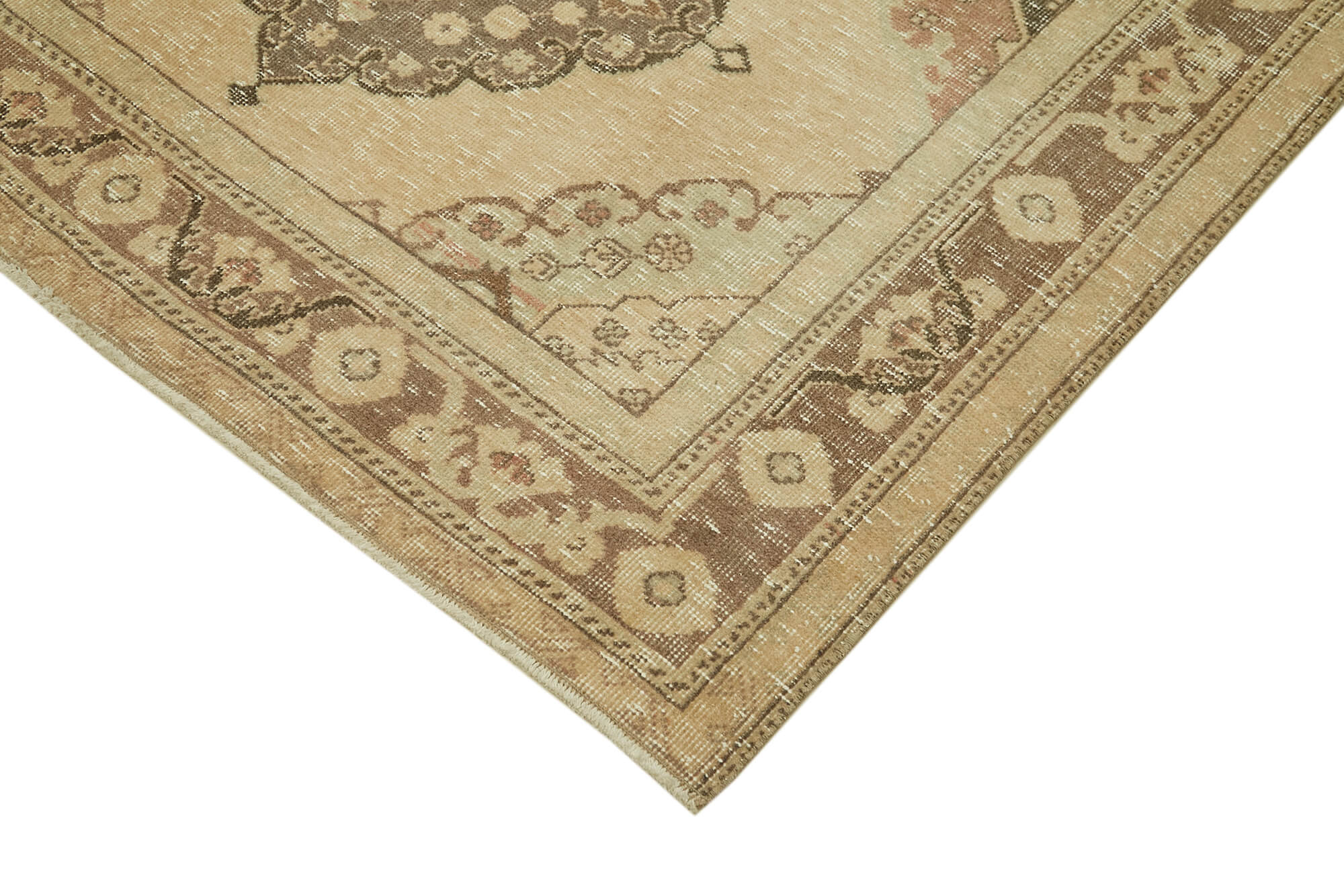 Zile Bej Eskitme Pamuk Yün El Dokuma Halısı 140x378 Agacan