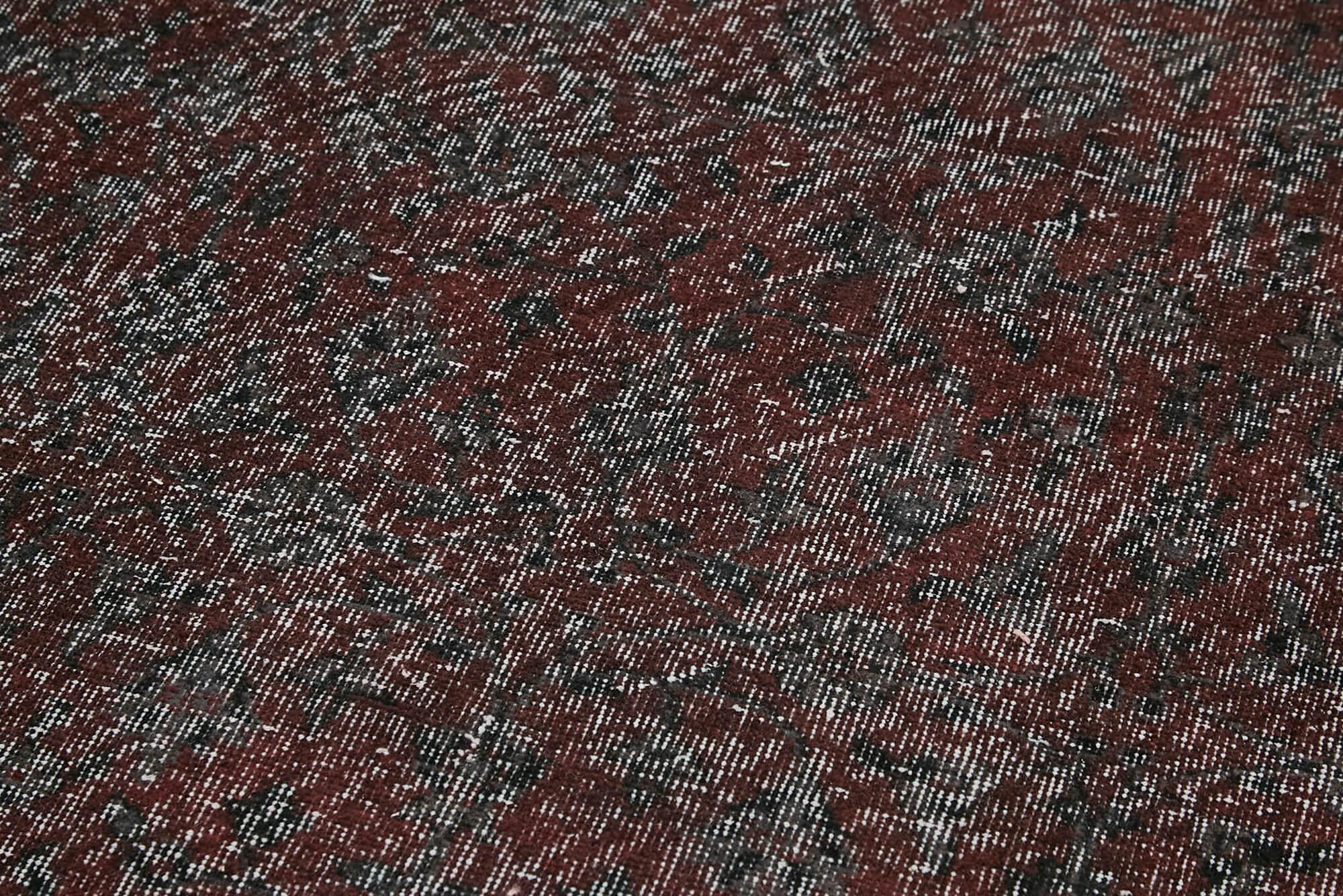 Zile Siyah Eskitme Pamuk Yün El Dokuma Halısı 144x370 Agacan