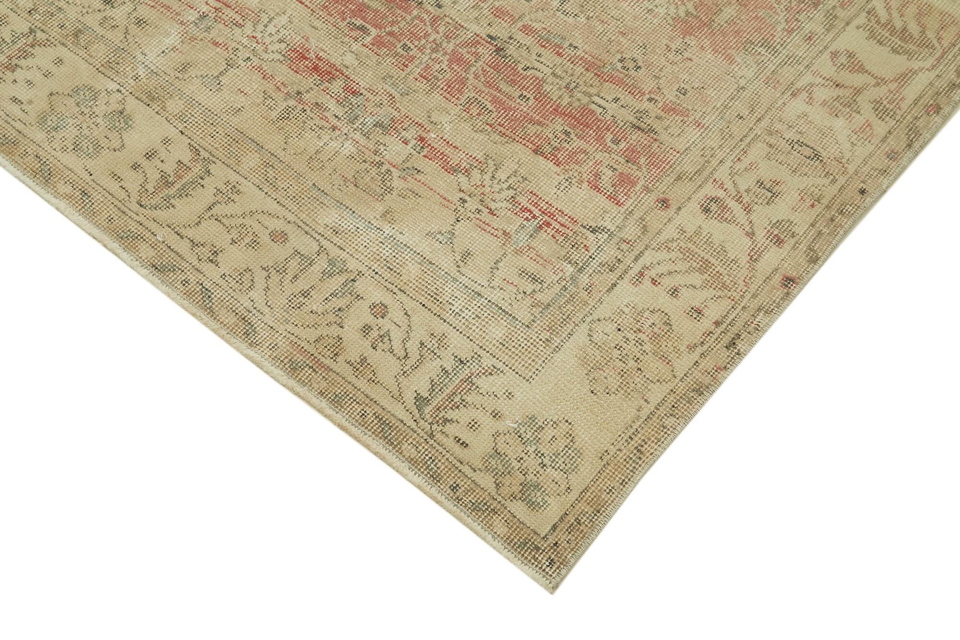 Zile Bej Eskitme Pamuk Yün El Dokuma Halısı 146x368 Agacan