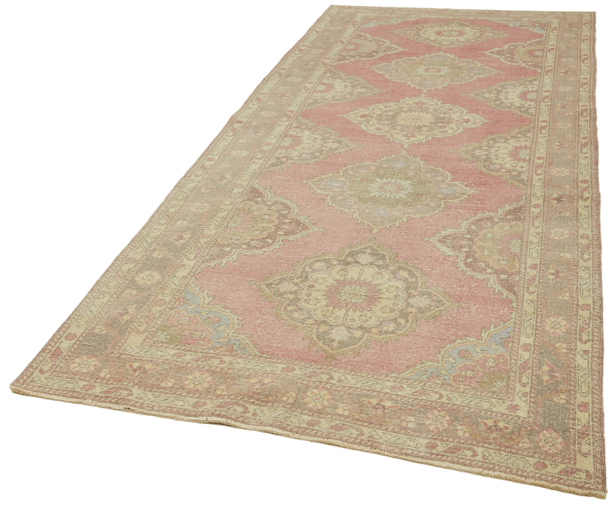 Zile Bej Eskitme Pamuk Yün El Dokuma Halısı 150x397 Agacan